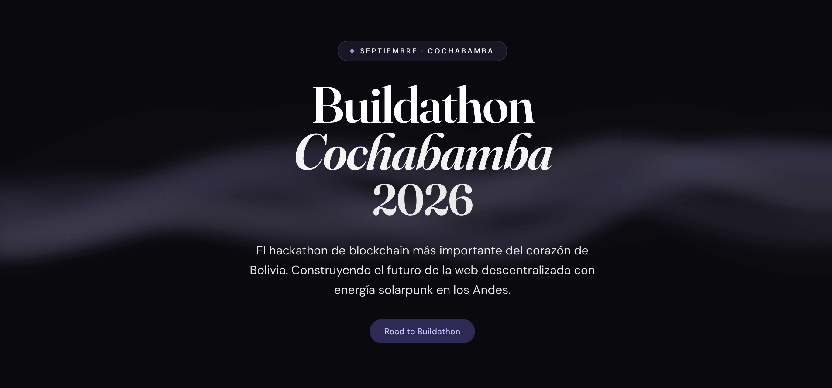 Buildathon Cochabamba 2026 event banner